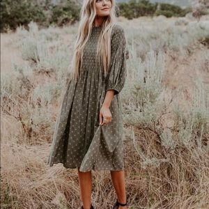 Green One Loved Babe Modest Dress!
